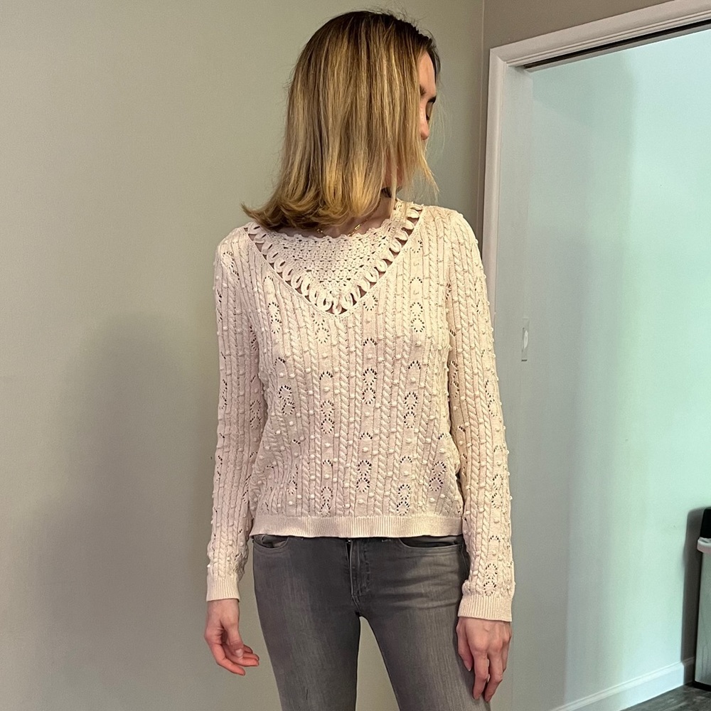 Sezane white knit sweater. Excellent condition.